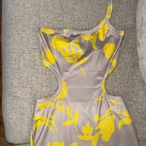 Elegant Yellow Floral Dress